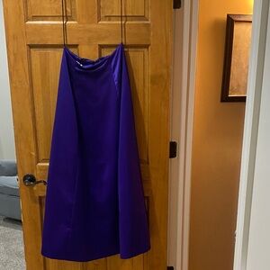 Vibrant Purple Satin Floor Length Full Skirt
